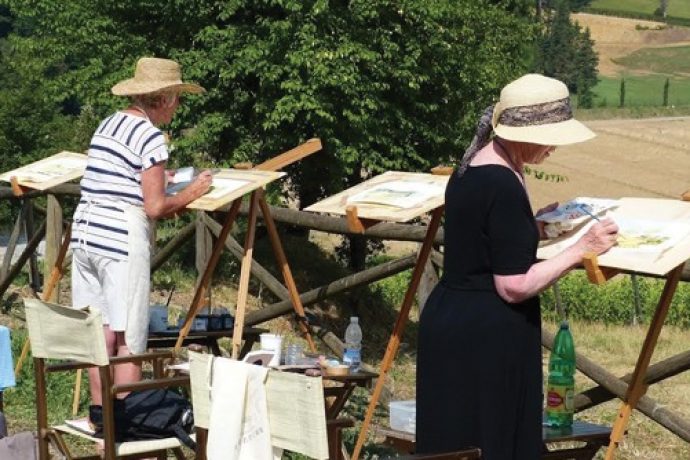 Group of painters in Tuscany