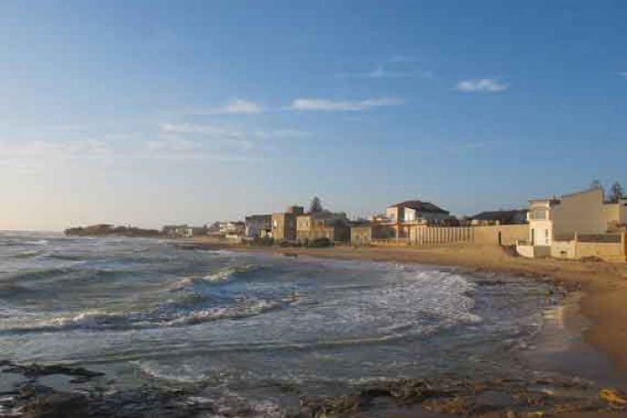 Beautiful view of Sicilian sea and harbour in sunshine.