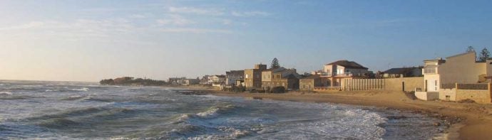 Sunny beach and sea view in Sicily