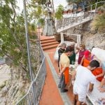 Italian cooking guests having class outside on terrace