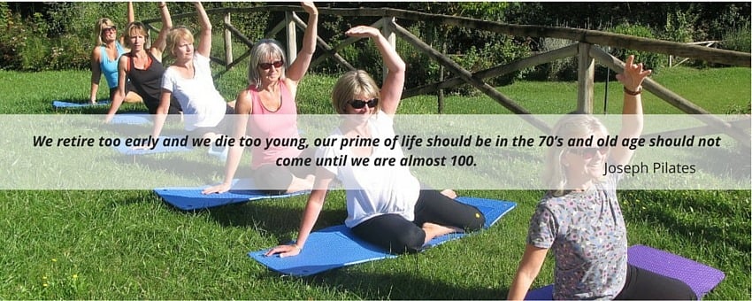 Joseph Pilates quote about old age and retirement