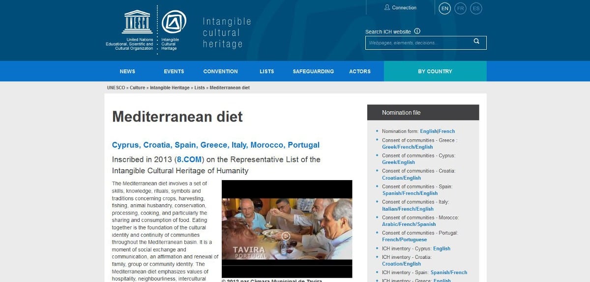 UNESCO Intangible Cultural Heritage - Mediterranean Diet