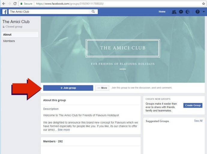 Amici Club Facebook Group
